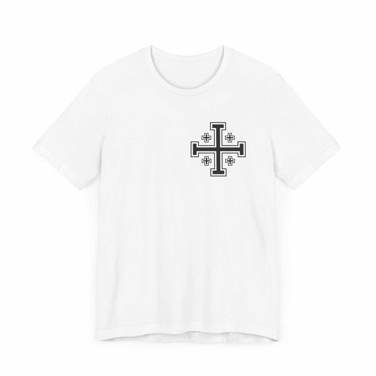 Jerusalem Cross Crusade Unisex Tee, Christian Cross Shirt, Religious Symbol Top, Mens Womens Tshirt, Holy Land Apparel